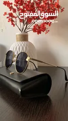  9 نظارة شمسية بإطار ذهبي وعدسات أسود عدسات UV400