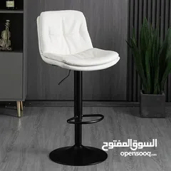  1 كرسي بار مودرن قابل للتعديل بيج حديث مبطن جلد عملي وبتصميم قوي ومتين بالوان مختلفه
