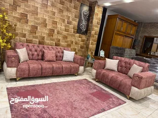  6 طقم كنب modern ، قماش شاموا مخمل فاخر   اسفنج ضغط عالي ، استخدام 3 أشهر فقط بحال الوكاله .