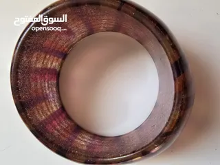  9 اساور زجاجية ملونة جميلة كبيرة