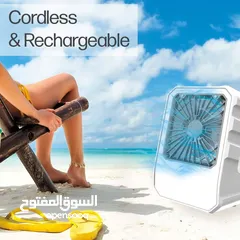  11 مروحه صحراويه  مضيئه محموله بواسطة يد مزوده بخزان ماء و ثلج و عين بخاج تعمل بالشحن الكهربائي الفوري