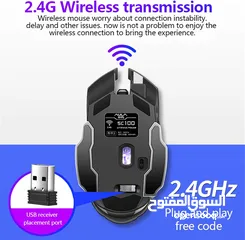  7 ماوس جيمنغ أصلي لألعاب الفيديو الاحترافية وايرلس Aula SC100 Gaming Mouse Wireless
