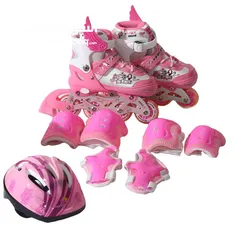  1 Gosome Adjustable Inline Kids Skate Shoes With Protection Set طقم حذاء تزلج للاطفال مع واقيات
