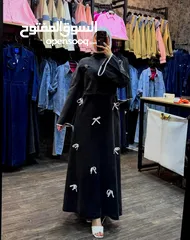  1 اجاا ؏ بالك هيك موديل فستـان  فستـان جينـز قطعتين قـمـاش  تـنـسـل خـفيـف صيـفـي فري فاير سايز