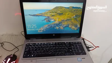  1 لابتوب hp probook 650 G3 مع معالج  core i5-7300U الرام 8 الذاكرة256 SSD كرت شاشة داخلي انتل 4كيكا