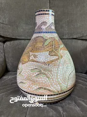  6 مزهرية - فازة فخار مزخرفة بالخزف