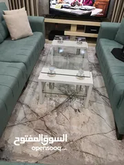  4 طاوله ضيوف او طاوله صالون او طاوله مكتب خشب لاتيه 18 طبقتين وزجاج 10مل طبقتين ودهان ابيض وتصميم تركي