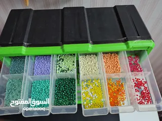  11 مشروع خرز كامل مع الخزانه والعلب والخيطان