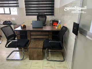  4 مكتب 160*70 مع جانبية وطاولة وسط خشب لامينت مستورد مكفول
