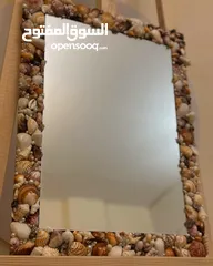  6 Wall Mirror with Shell Frame - Resin Coated. perfect for bedrooms & entryways.