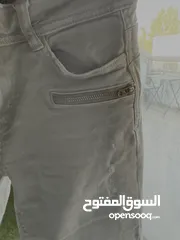  5 Distressed Skinny Jeans (olive green)