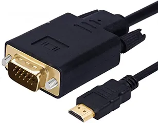  4 VGA TO HDMI ADAPTER 1080 تمحول VGA إلى HDMI بوضوح 1080 بيكسل عالي الدقة مع كابل تحويل صوتي أسود