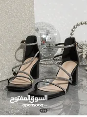  3 Black silver glamorous heel