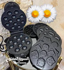  5 صانع الحلويات الرباعي الازرق ماركة جولد لاين لتحضير اكلات بان كيك و الدونات والوافل والبراونيز