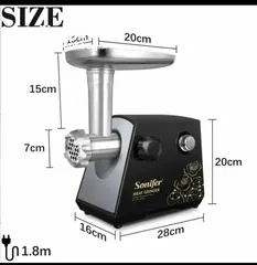  1 Sonifer meat grinder sf-5002 مفرمة اللحمة من سونفير SONIFER بقوة 1200W شفرة فولاذية 3 اقراص