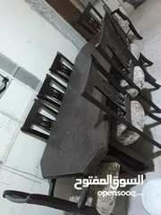  1 غرفة سفره 8 كراسي خشب لاتيه