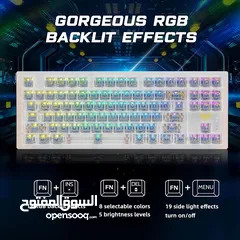  4 كيبورد جيمنغ مضيئ احترافي لكل الجيمرز  Aula Keyboard F2183 Transparent Layout Gaming RGB Lights OG