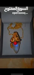  1 عقد ذهب عيار 18k + حجر القمر