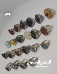  5 خواتم فضه 929 احجار كريمه و أوزان اغلبها خواتم ايرانيه ثقيله..