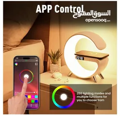  6 مصباح ذكي بتصميم عصري – Domigard Wireless Speaker Charger Light, RGB Color Changing Atmosphere Lamp