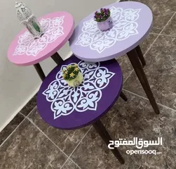  22 طاولات سرفيس 3 قطع ب 15 دينار  الاطقم pvc حراري  مقاوم للمي والرطوبه الخدوش ومكفولين  سارع بالطلب  .