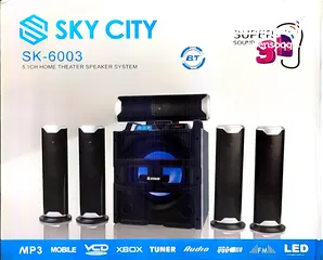  2 مسرح منزلي صب خمس سماعات SKY CITY SK-6003 مع مايكروفون هدية
