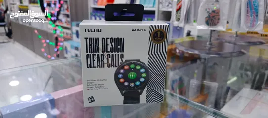  2 ساعة 3 TECNO WATCH الاصلية بتضل متواصلة 7 ايام جديده بلكرتونه