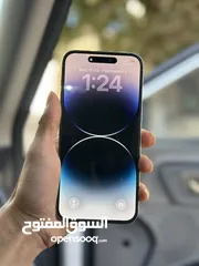  5 ايفون 14 برو ماكس 256 جيجا بطارية 87 الجهاز مغير شاشة اصلية عن تلفون تاني  بصمة وجه شغالة مية بالمية