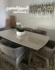  2 كراسي 6 مع طاولة طعام