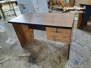  12 مكتب 120سم مع كرسي شبك شامل التوصيل والتركيب مع درجين معلقات زرفيل اول درج اللون حسب الطلب
