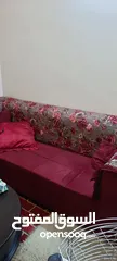  3 كنب كورنر صالون لون خمري مع طربيزات وطاوله وسط وطاولة شاشه تفصيل
