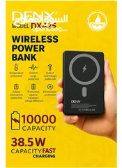  6 شحن لاسلكي بقوة وسرعة باوربانك DENX اللاسلكي  شحن سريع 38.5 واط حماية من الحرارة المرتفعة سهل الحمل
