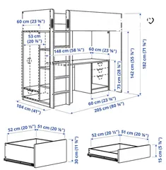  3 IKEA loft Bed