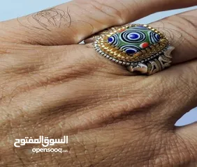  2 خاتم بحجر عقيق يماني فاخر منقوش اية