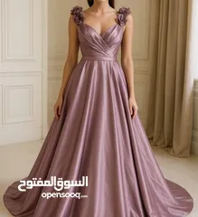  1 فستان رسمي طويل وثقيل لون نهدي