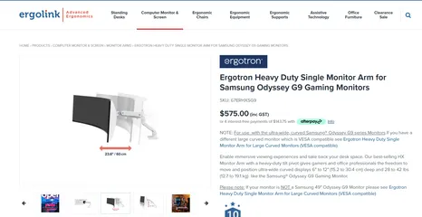  1 Ergotron HX Ultrawide & Heavy Duty For G9 Monitor and 49 للبيع او البدل