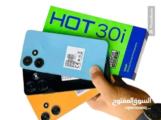  2 جهاز مستعمل Hot 30i رام 8  جيجا 128 أغراضة والكرتونه الأصلية متوفر توصيل