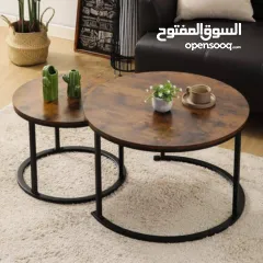 3 طاولات القهوة المتداخلة أن تحول مساحتك! بتصميمها  العتيق الأنيق باللون البني ثبات مضمون