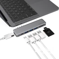  1 7-in-1 Multiport Hub with Dual USB-C Connectors