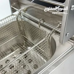  4 مقلاة زيت عميقة حجم 6.5 لتر ... قلاية البطاطس الدجاج ستانلس ستيل على الكهرباء 2500 وات