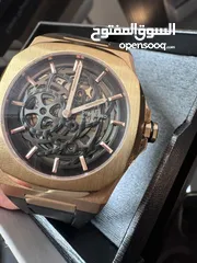  4 MEN'S SKELETON RUBBER ROSE GOLD ساعة رجالي من ارقى الماركات العالميه 2023