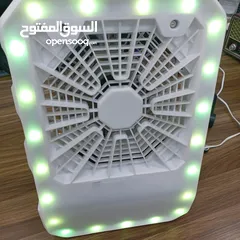  3 مروحه صحراويه  مضيئه محموله بواسطة يد مزوده بخزان ماء و ثلج و عين بخاج تعمل بالشحن الكهربائي الفوري