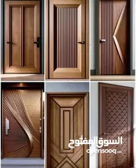  20 ابواب خشبيه داخليه و خارجيه بتصاميم حديثه وفاخره وعصريه جميع الانواع دهان  او تلبيس pvc  وقشره بلوط