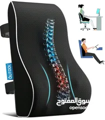  2 وسادة دعم قطني لكرسي المكتب، وسادة خلفية من إسفنج الذاكرة لتخفيف آلام الظهر