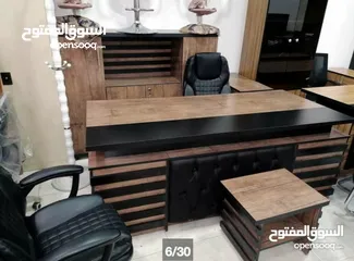  28 مكتب مدير عدة الوان مع جانبية ادراج وطاولة وسط متوفر بعدة الوان توصيل مجاني داخل عمان والزرقاء