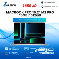  1 افضل سعر في الاردن MacBook  16.2" M2pro 16GB / 512GB ماك بوك M2 2023