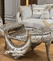  9 كنب صالون ملوكي دمياطي من افخم انواع الخشب الزان الأحمر