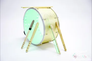  1 طبول للدبكات شفاف مع اضاءة متغيرة عدة الوان