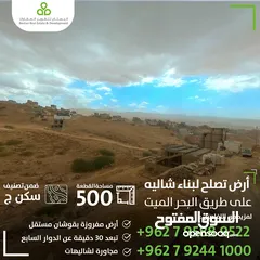  1 قطعة مميزة وسط شاليهات بالقرب من البحر الميت / 500 متر سكن (ج)