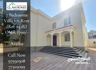 1 7 Bedrooms Villa for Rent in Azaiba REF:942R